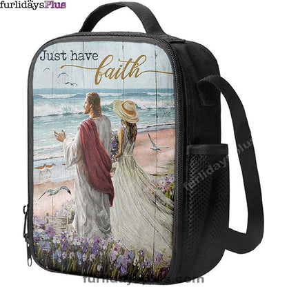 Just Have Faith Walk With Jesus Blue Ocean Lunchbag, Christian Lunchbag, Bible Verse Lunch Bag