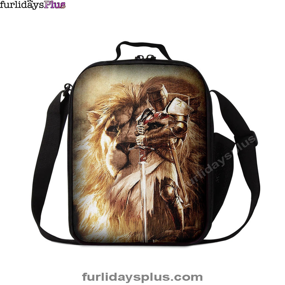 Knight Of God The Lion Of Judah Lunchbag, Christian Lunchbag, Religious Lunchbag