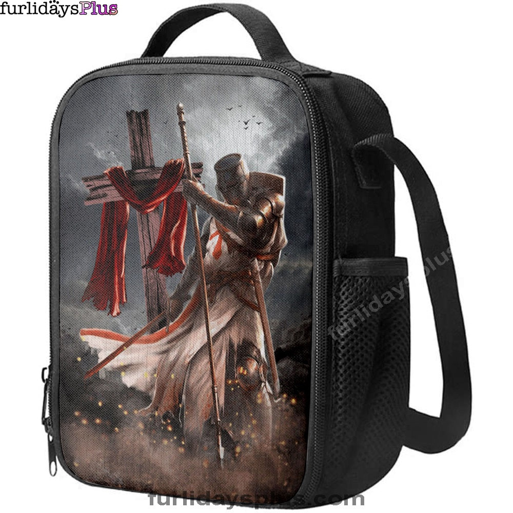 Knight Templar And Cross Jesus Lunchbag, Jesus Christ Lunch Bag, Christian Lunch Bag