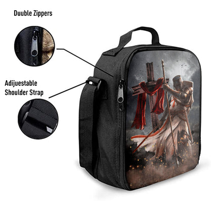 Knight Templar And Cross Jesus Lunchbag, Jesus Christ Lunch Bag, Christian Lunch Bag