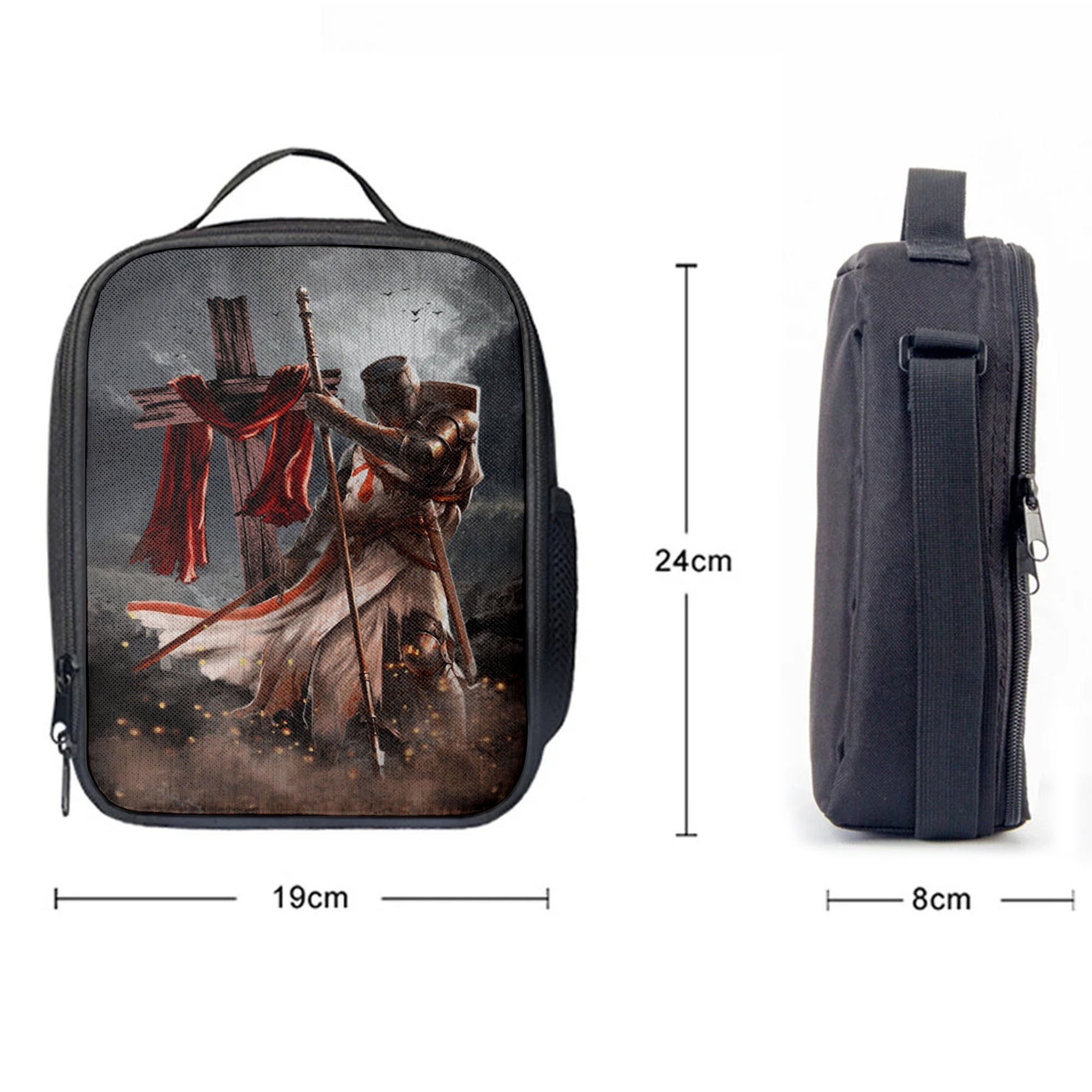 Knight Templar And Cross Jesus Lunchbag, Jesus Christ Lunch Bag, Christian Lunch Bag