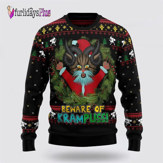 Krampuss Cat Ugly Christmas Sweater, Cat Lover Christmas Sweater