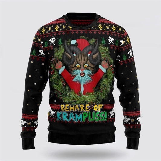 Krampuss Cat Ugly Christmas Sweater, Christmas Sweater For Cat Lover