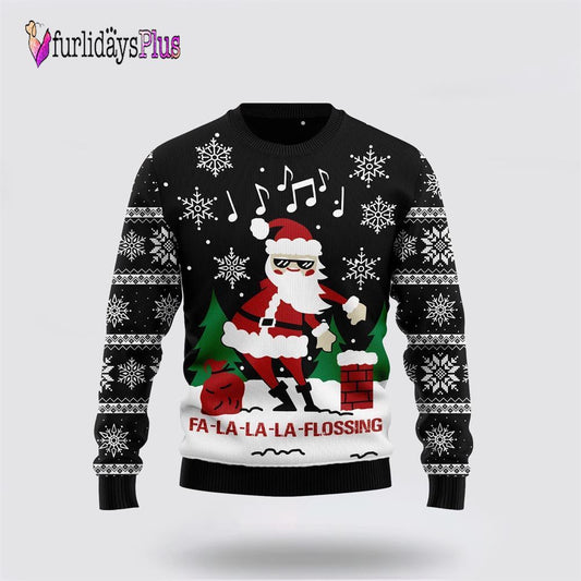 La-La-La Flossing Santa Claus Ugly Christmas Sweater For Men And Women, Christmas Gift, Christmas Winter Fashion
