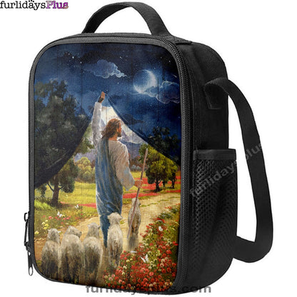 Lamb Of God Flower Field Jesus The Good Shepherd Lunchbag, Lion Lunchbag Print, Christian Lunchbag, Religious Lunchbag