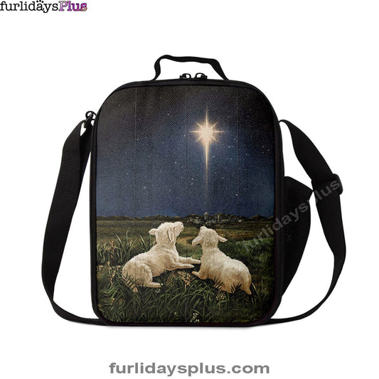 Lambs Look At The Light Star Of Bethlehem Lunchbag, Lion Lunchbag Print, Christian Lunchbag, Religious Lunchbag