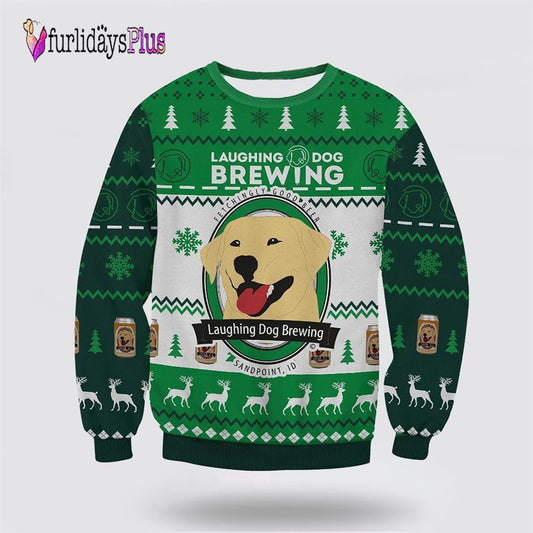 Laughing Dog Brewing Christmas 3d Ugly Sweater, Dog Lover Christmas Sweater