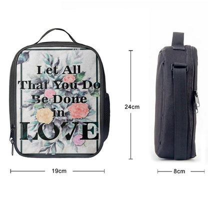Let All That You Do Be Done In Love Bible Verse Lunch Bag Art, Bible Verse Lunch Bag, Scripture Lunchbag