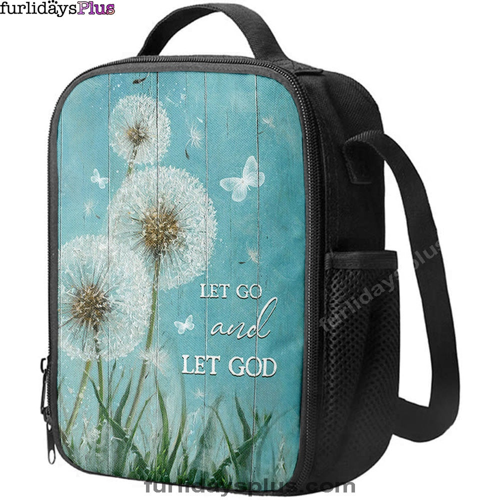 Let Go And Let God Dandelion White Butterfly Lunchbag, Lion Lunchbag Print, Christian Lunchbag, Religious Lunchbag