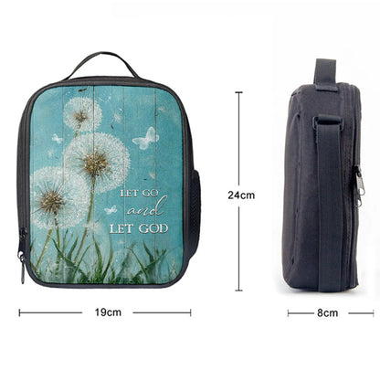 Let Go And Let God Dandelion White Butterfly Lunchbag, Lion Lunchbag Print, Christian Lunchbag, Religious Lunchbag