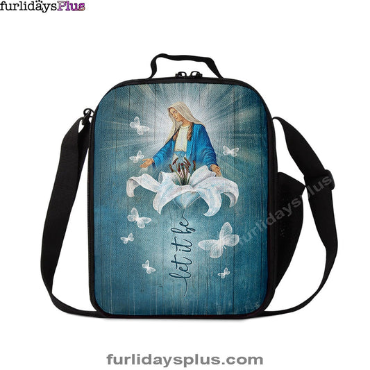 Let It Be Lily Flower Maria Butterfly Lunchbag, Lion Lunchbag Print, Christian Lunchbag, Religious Lunchbag