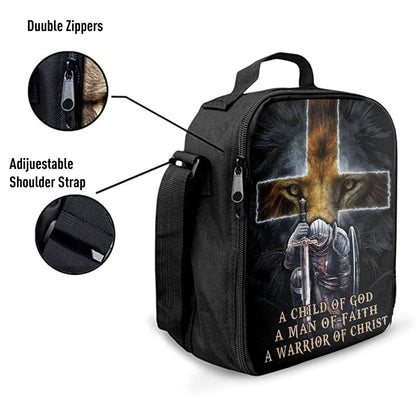 Lion A Child Of God A Man Of Faith A Warrior Of Christ Lunchbag, Christian Lunchbag, Religious Art