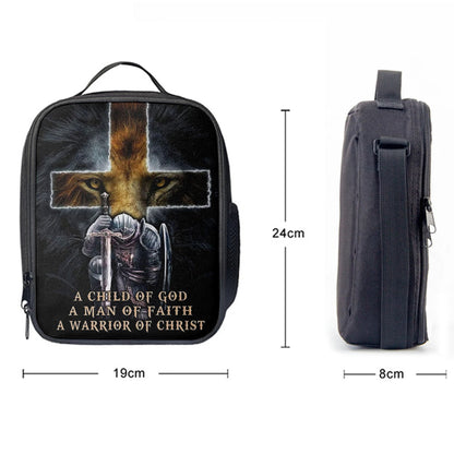 Lion A Child Of God A Man Of Faith A Warrior Of Christ Lunchbag, Christian Lunchbag, Religious Art