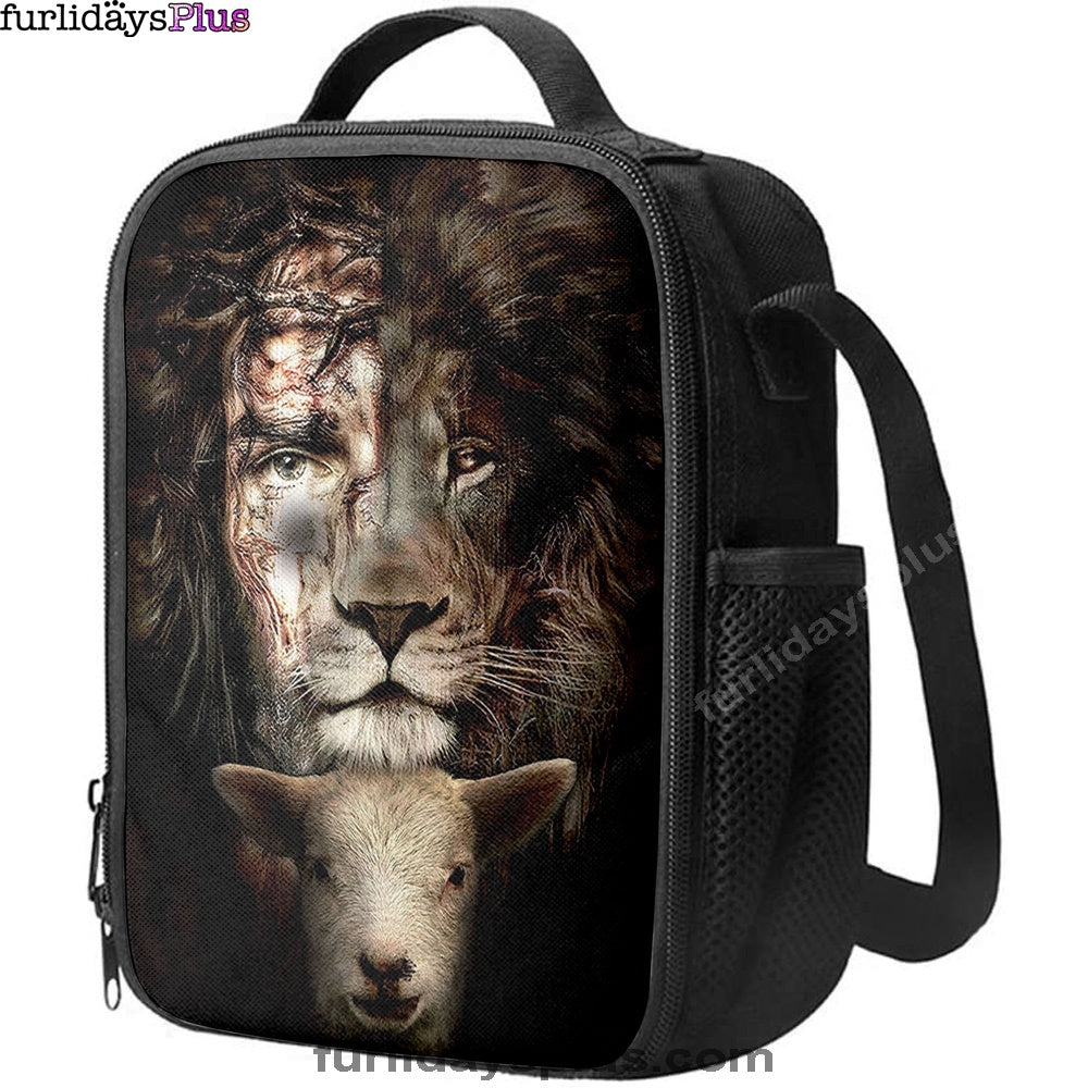 Lion And Lamb Lunchbag, Christian Lunch Bagl Lunchbag, Religious Lunchbag