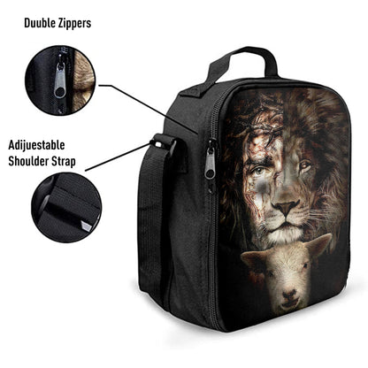 Lion And Lamb Lunchbag, Christian Lunch Bagl Lunchbag, Religious Lunchbag