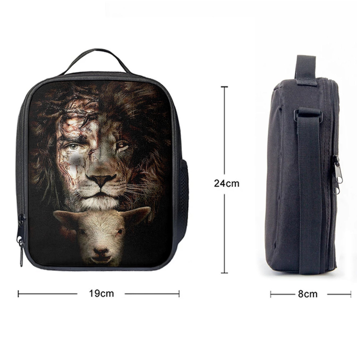 Lion And Lamb Lunchbag, Christian Lunch Bagl Lunchbag, Religious Lunchbag