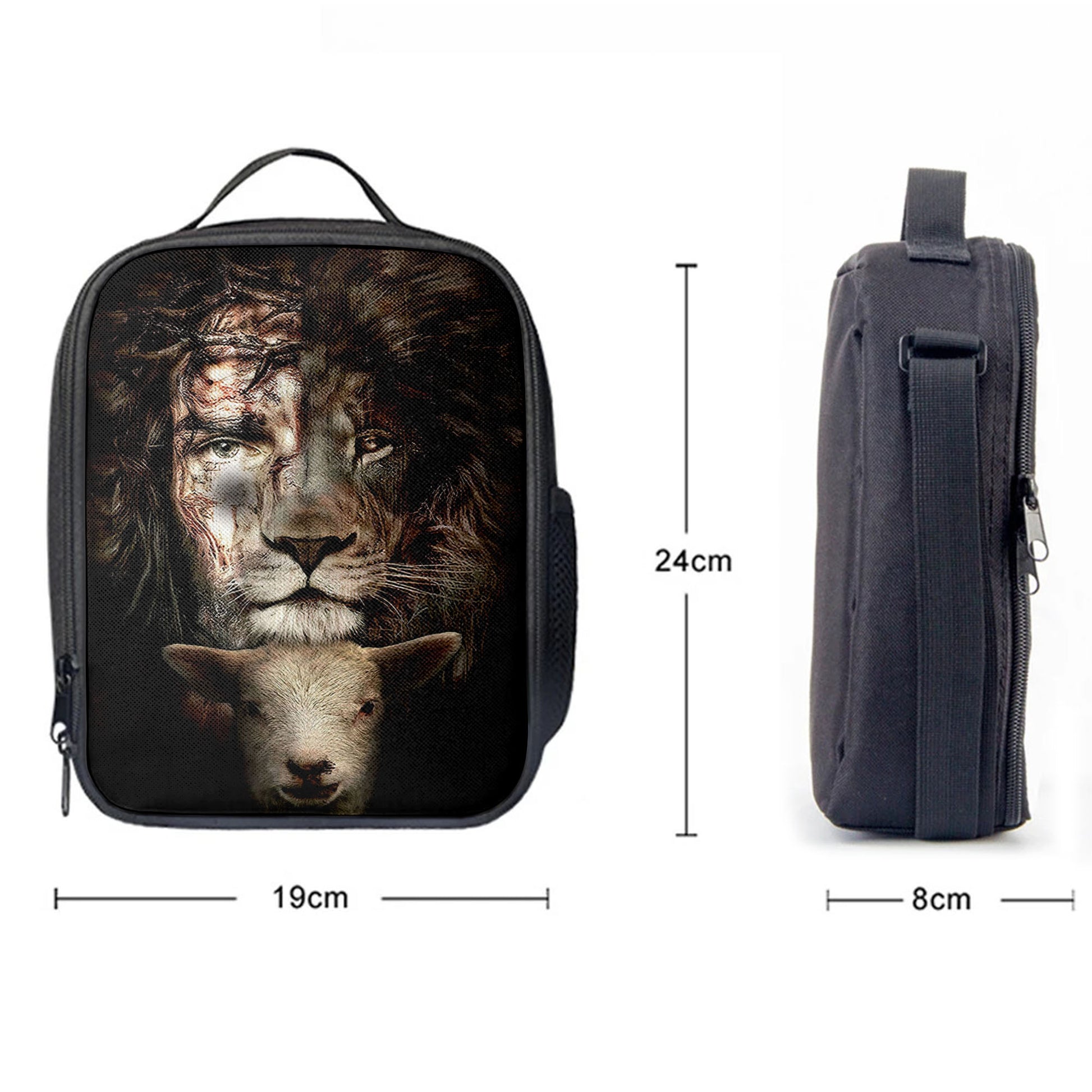 Lion And Lamb Lunchbag, Christian Lunch Bagl Lunchbag, Religious Lunchbag