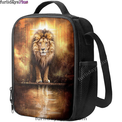 Lion And Lamb Water Reflection Jesus Lunchbag, Jesus Lunch Bag, Christian Lunchbag