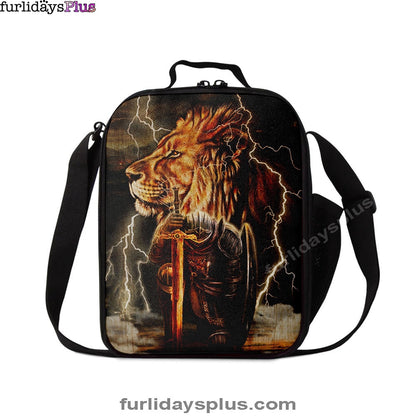 Lion And The Warrior Lunchbag, Christian Lunch Bagl Lunchbag, Religious Lunchbag