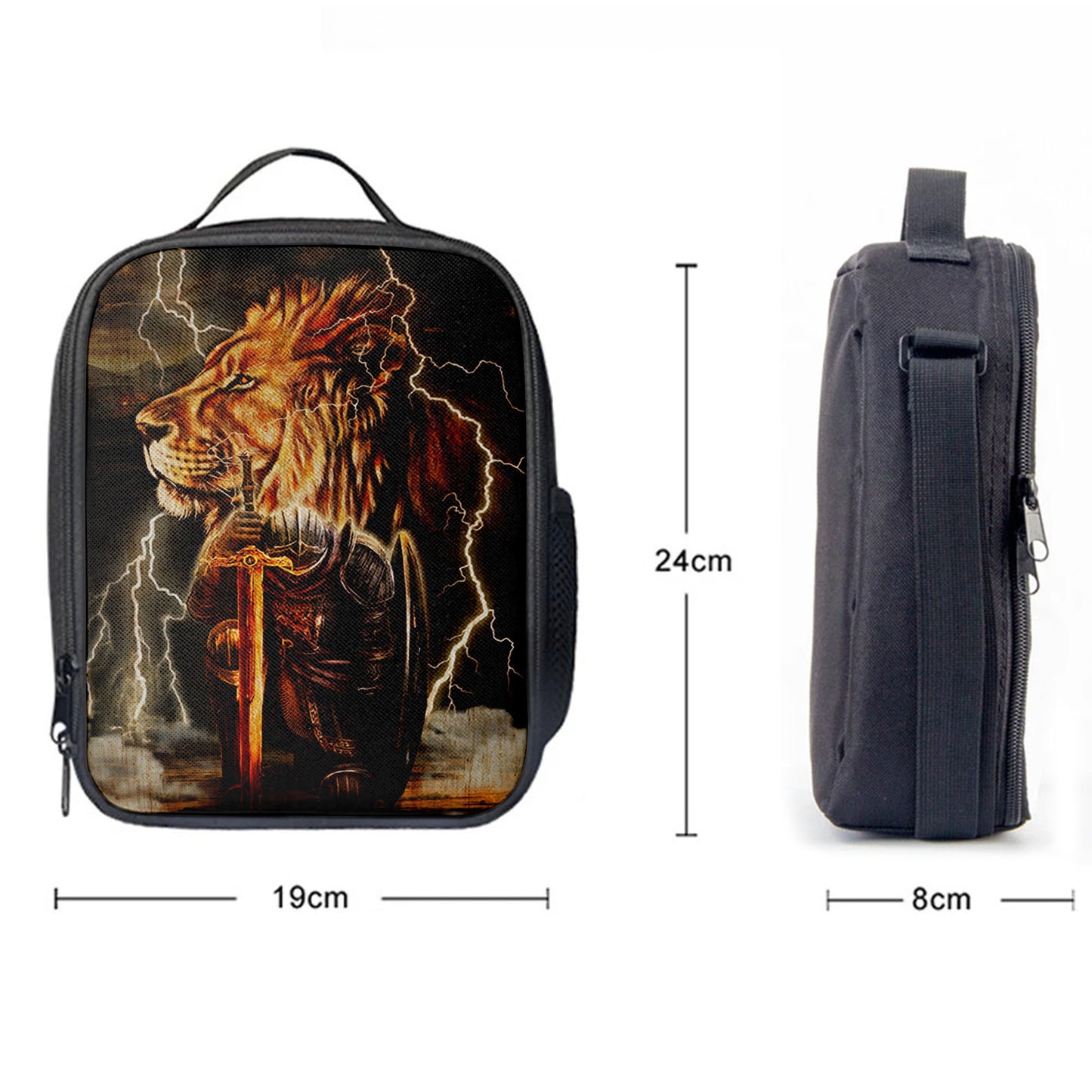 Lion And The Warrior Lunchbag, Christian Lunch Bagl Lunchbag, Religious Lunchbag