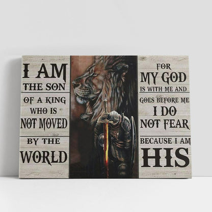 Lion And Warrior Canvas I Am The Son Of A King Wall Art Decor, Christian Gifts Wall Decor