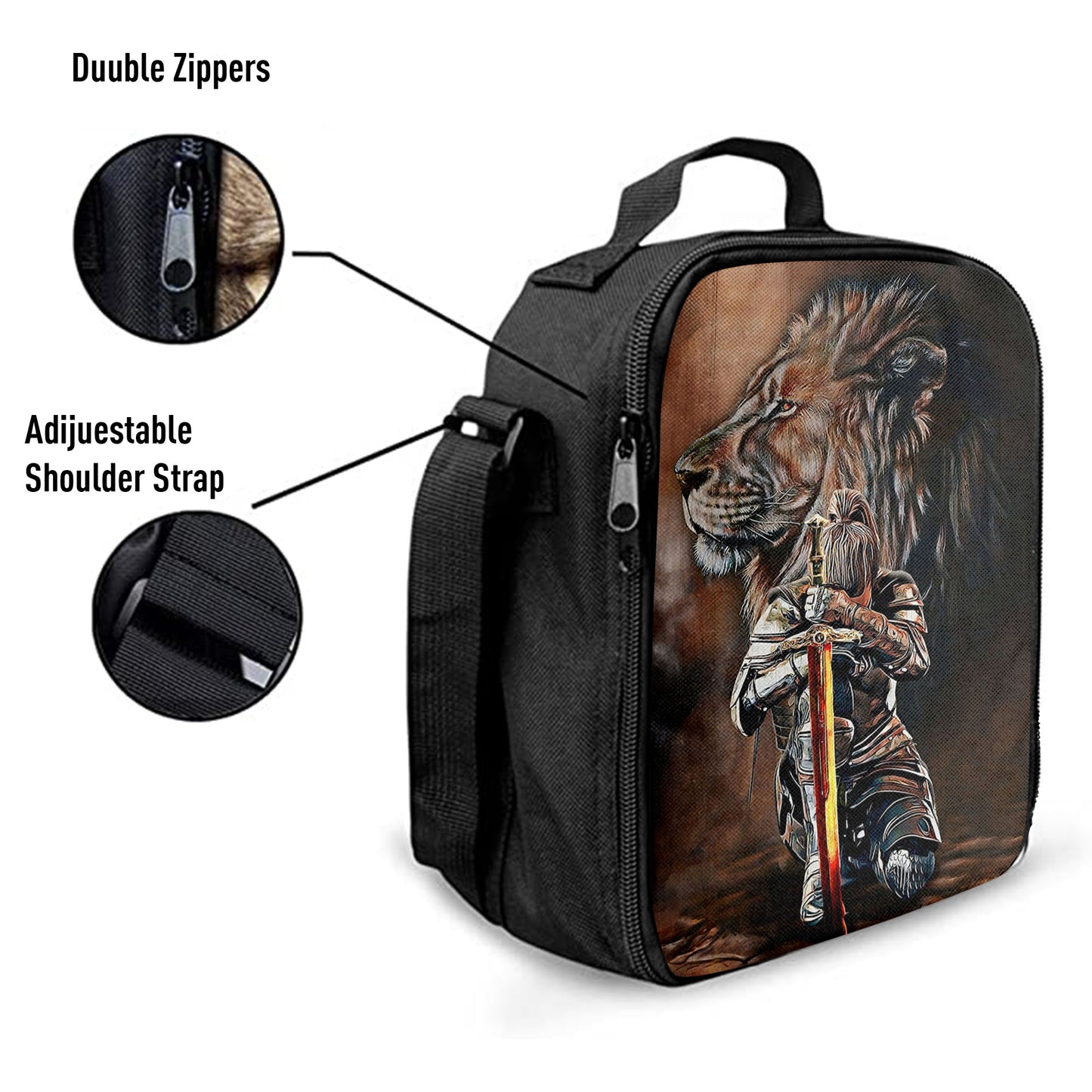 Lion And Women Warrior Lunchbag, Christian Lunch Bagl Lunchbag, Religious Lunchbag