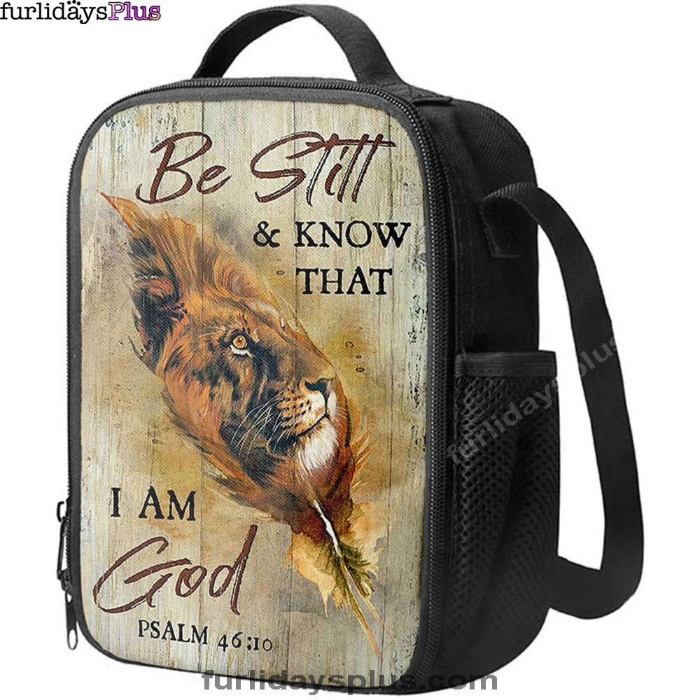 Lion Be Still And Know That I Am God Lunchbag, Lion Lunchbag Print, Christian Lunchbag, Religious Lunchbag