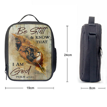 Lion Be Still And Know That I Am God Lunchbag, Lion Lunchbag Print, Christian Lunchbag, Religious Lunchbag