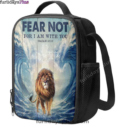 Lion Fear Not For I Am With You Lunchbag, Lion Lunch Bag, Christian Inspirational Lunchbag