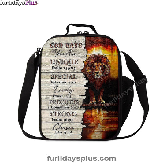 Lion God Says You Are Lunchbag, Lion Lunch Bag, Christian Inspirational Lunchbag