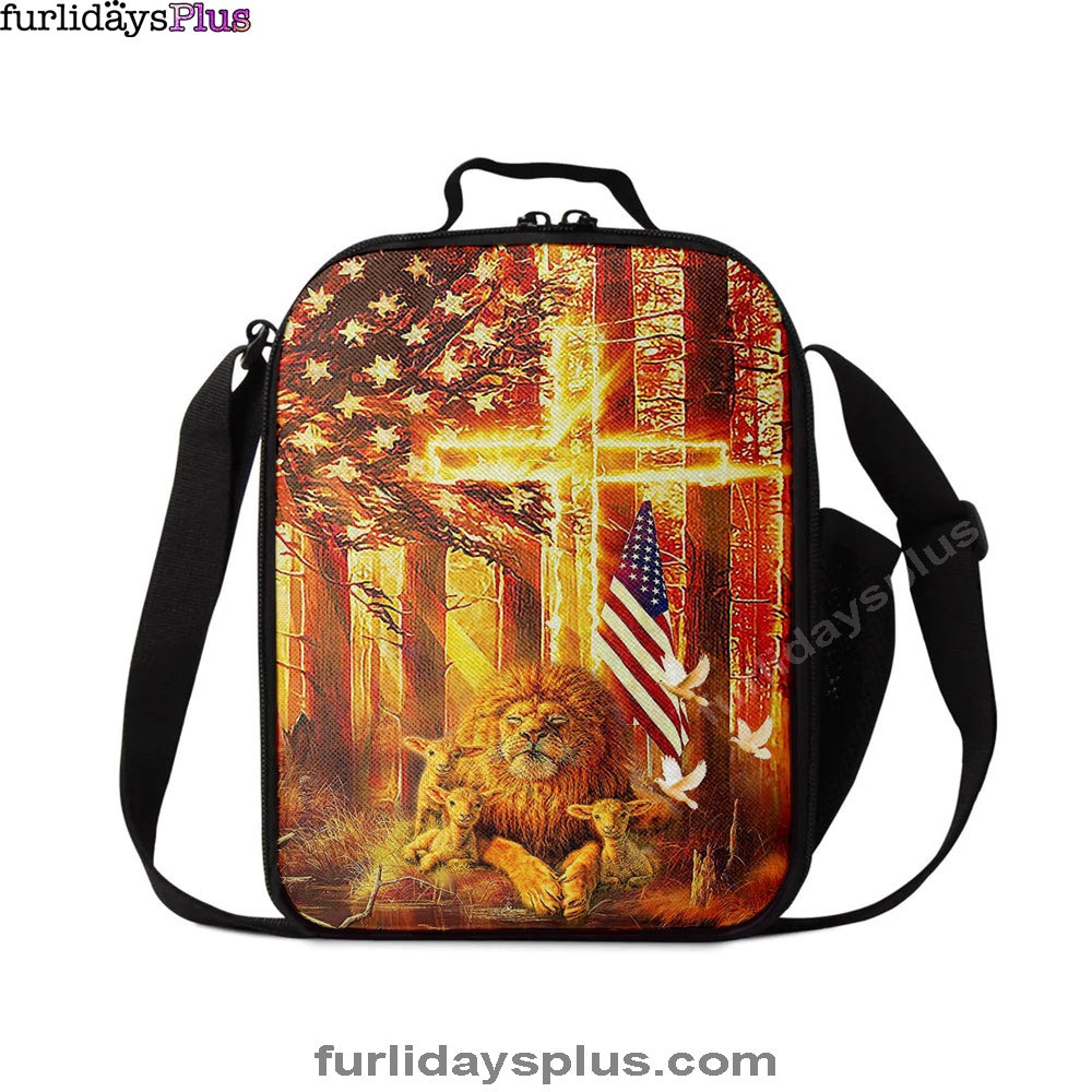 Lion & Lambs Lunchbag, Christian Lunch Bagl Lunchbag, Religious Lunchbag