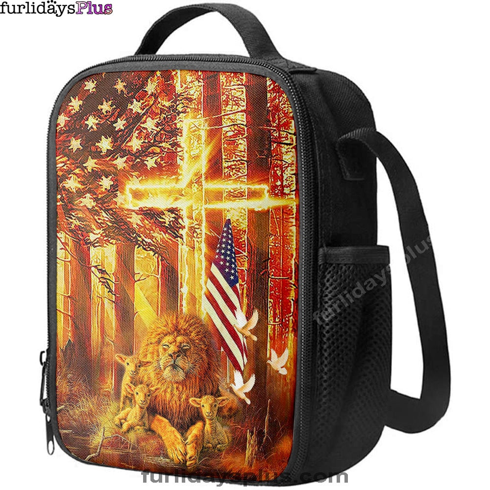 Lion & Lambs Lunchbag, Christian Lunch Bagl Lunchbag, Religious Lunchbag