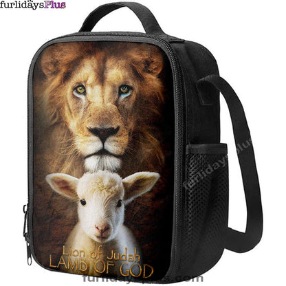 Lion Of Judah And Lamb Of God Stand Together Lunchbag, Inspirational Lunch Bag, Christian Lunch Bag
