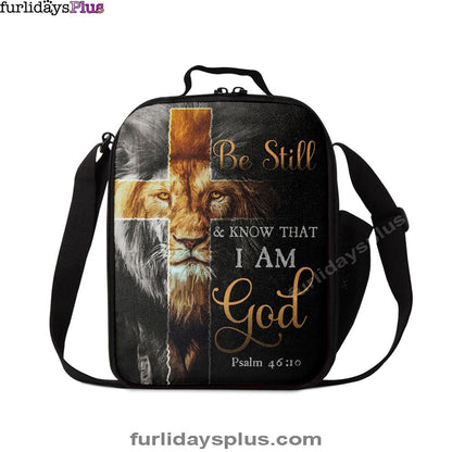 Lion Of Judah Be Still And Know Psalm 4610 Christian Lunchbag, Bible Verse Lunch Bag, Scripture Lunchbag