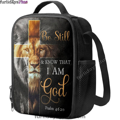 Lion Of Judah Be Still And Know Psalm 4610 Christian Lunchbag, Bible Verse Lunch Bag, Scripture Lunchbag