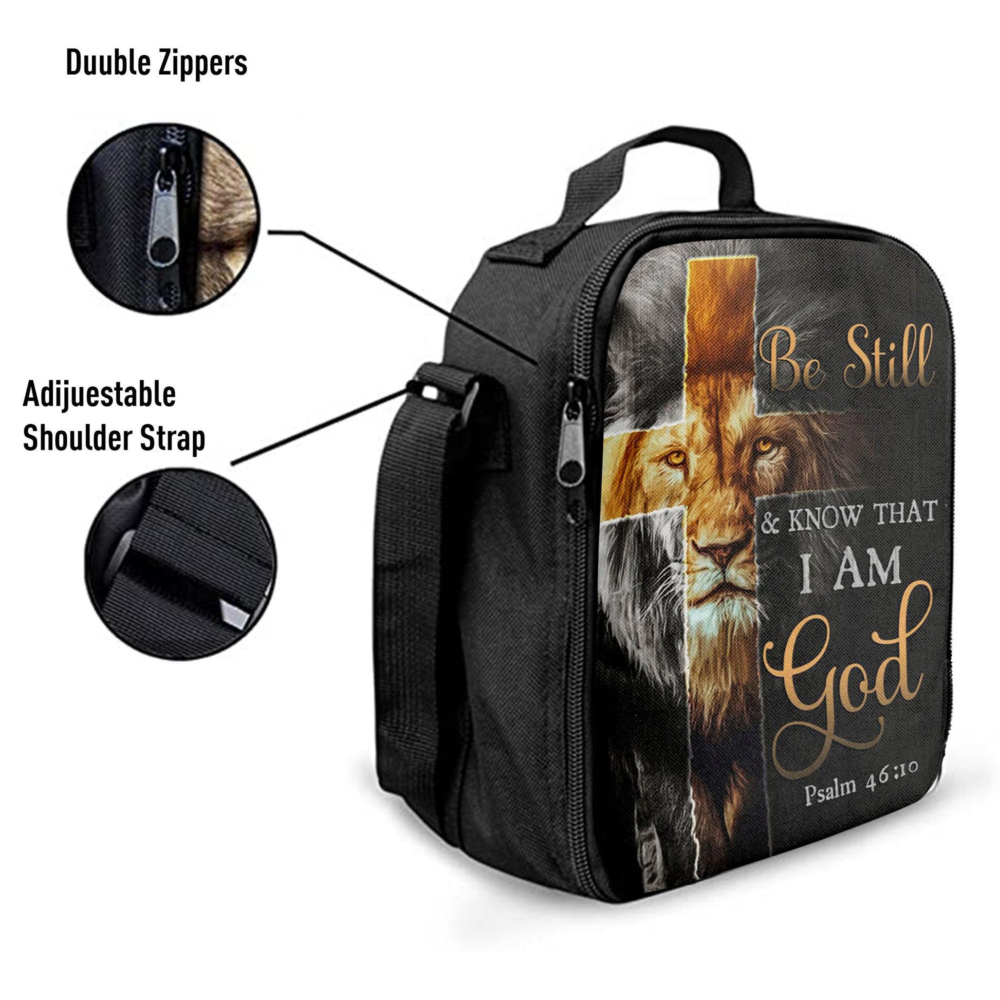 Lion Of Judah Be Still And Know Psalm 4610 Christian Lunchbag, Bible Verse Lunch Bag, Scripture Lunchbag