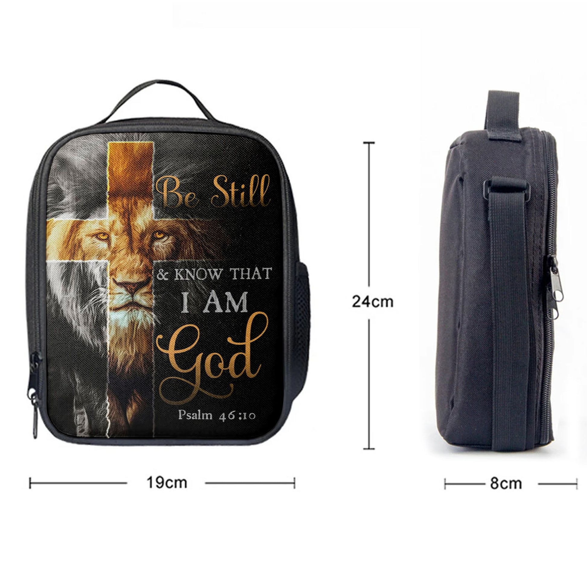 Lion Of Judah Be Still And Know Psalm 4610 Christian Lunchbag, Bible Verse Lunch Bag, Scripture Lunchbag