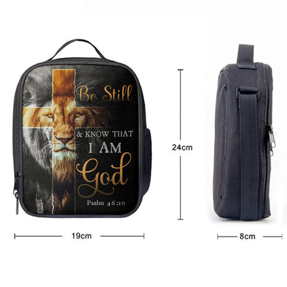 Lion Of Judah Be Still And Know Psalm 4610 Christian Lunchbag, Bible Verse Lunch Bag, Scripture Lunchbag