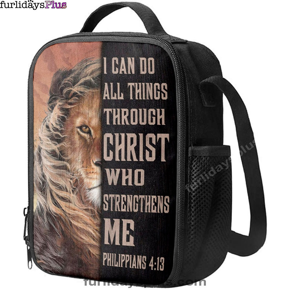Lion Of Judah I Can Do All Things Through Christ Lunchbag, Bible Verse Lunch Bag, Scripture Lunchbag