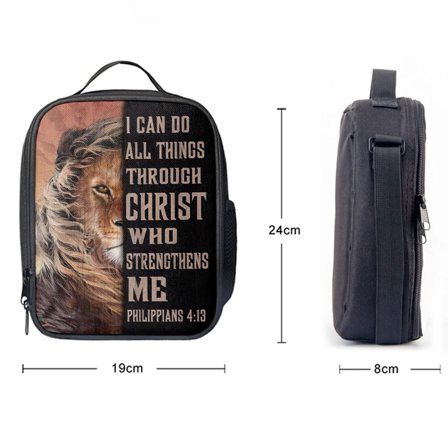 Lion Of Judah I Can Do All Things Through Christ Lunchbag, Bible Verse Lunch Bag, Scripture Lunchbag