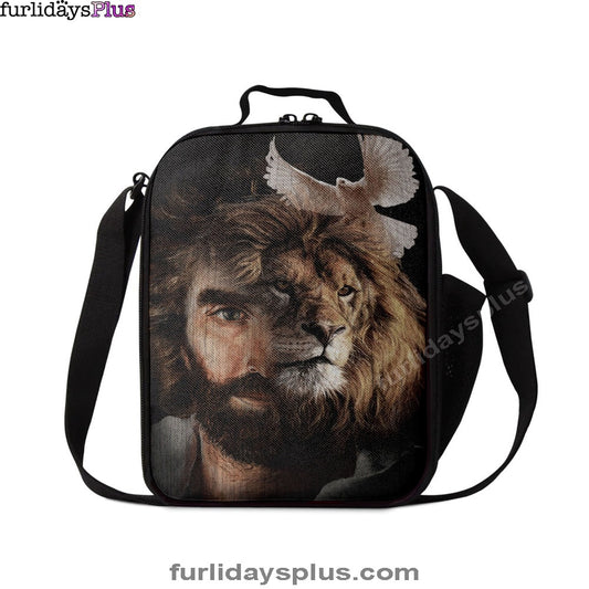 Lion Of Judah Jesus And The Dove Lunchbag, Jesus Christ Lunch Bag, Christian Lunch Bag
