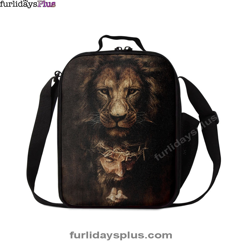 Lion Of Judah Jesus Face Lunchbag, Lion Lunchbag Print, Christian Lunchbag, Religious Lunchbag