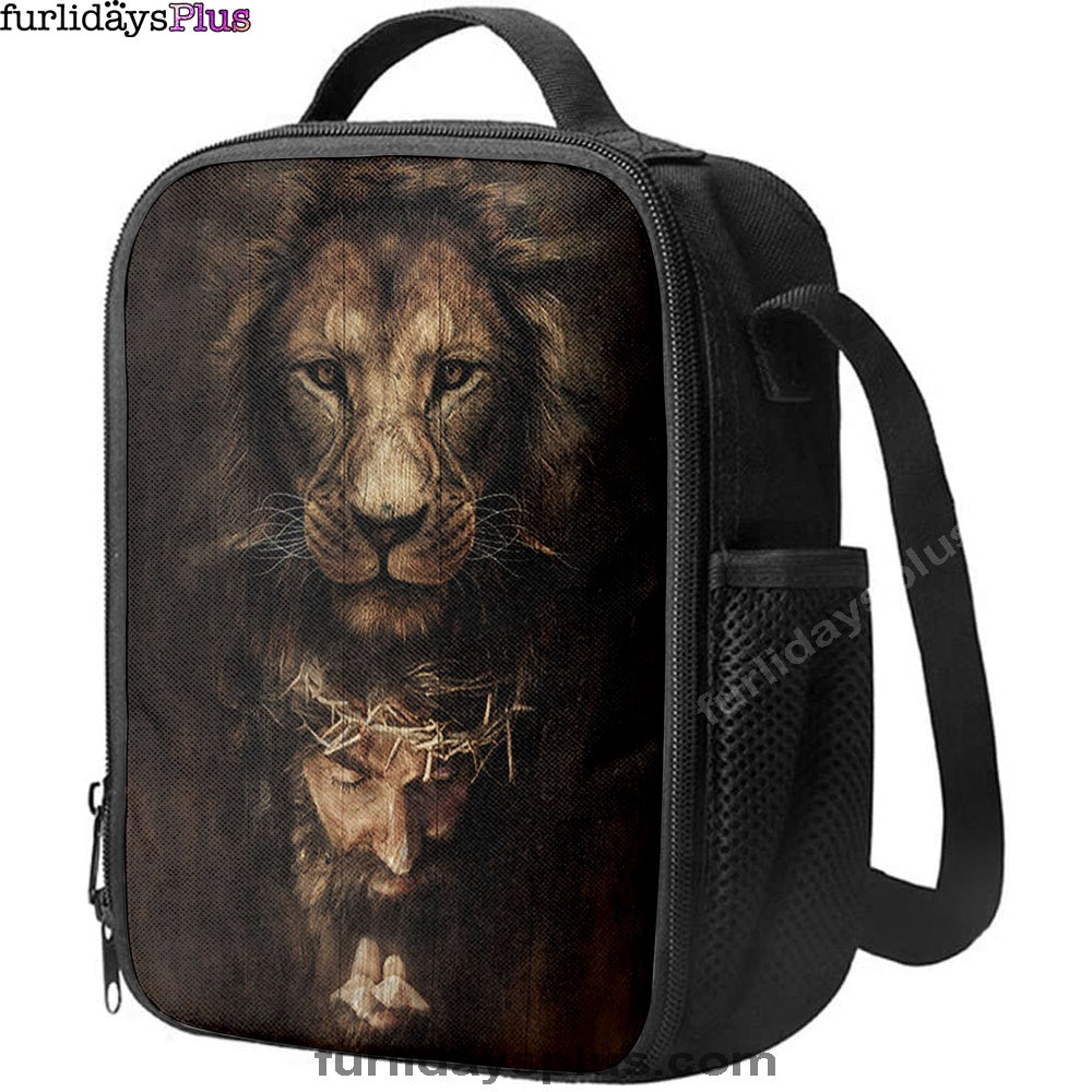 Lion Of Judah Jesus Face Lunchbag, Lion Lunchbag Print, Christian Lunchbag, Religious Lunchbag