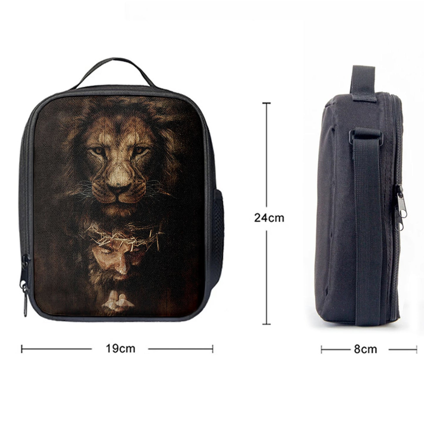Lion Of Judah Jesus Face Lunchbag, Lion Lunchbag Print, Christian Lunchbag, Religious Lunchbag