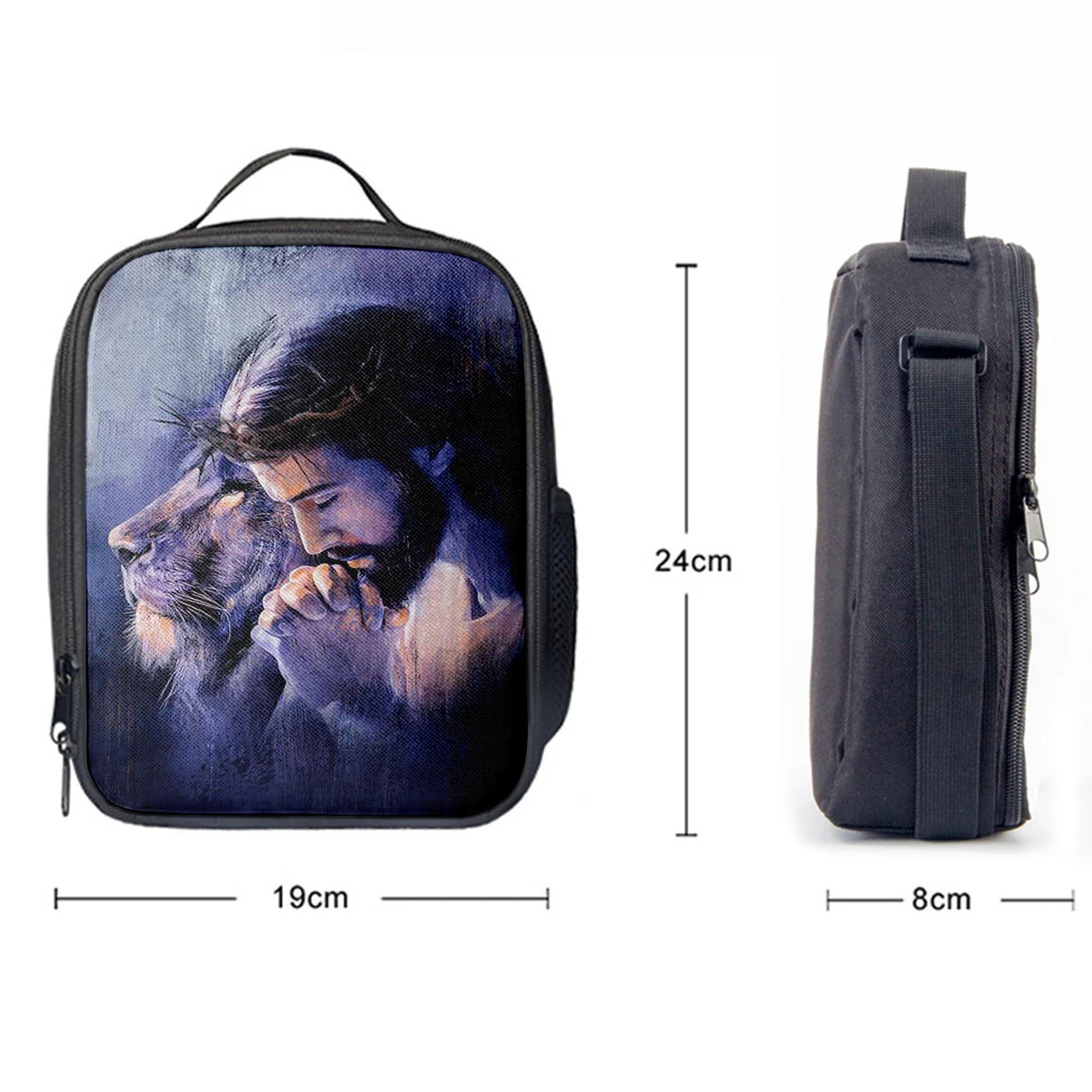 Lion Of Judah Jesus Prayer Lunchbag, Lion Lunchbag Print, Christian Lunchbag, Religious Lunchbag