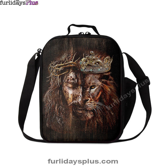 Lion Of Judah Jesus The King Awesome Crowns Lunchbag, Lion Lunchbag Print, Christian Lunchbag, Religious Lunchbag