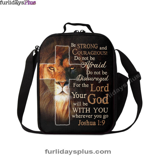 Lion Of Judah Joshua 19 Be Strong And Courage Lunchbag, Bible Verse Lunch Bag, Scripture Lunchbag