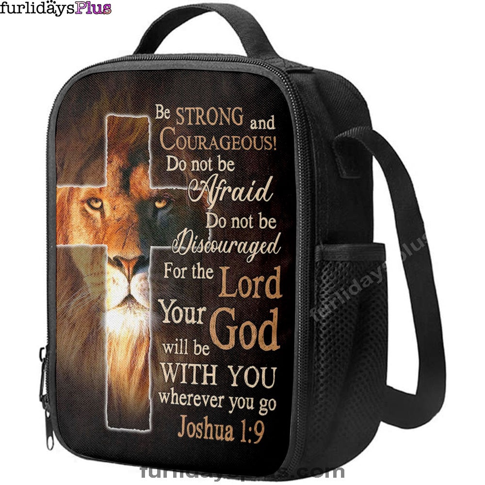 Lion Of Judah Joshua 19 Be Strong And Courage Lunchbag, Bible Verse Lunch Bag, Scripture Lunchbag