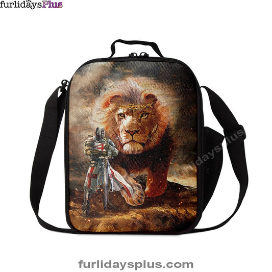 Lion Of Judah Knight Of God Lunchbag, Lion Lunchbag Print, Christian Lunchbag, Religious Lunchbag