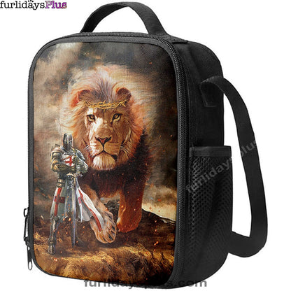 Lion Of Judah Knight Of God Lunchbag, Lion Lunchbag Print, Christian Lunchbag, Religious Lunchbag